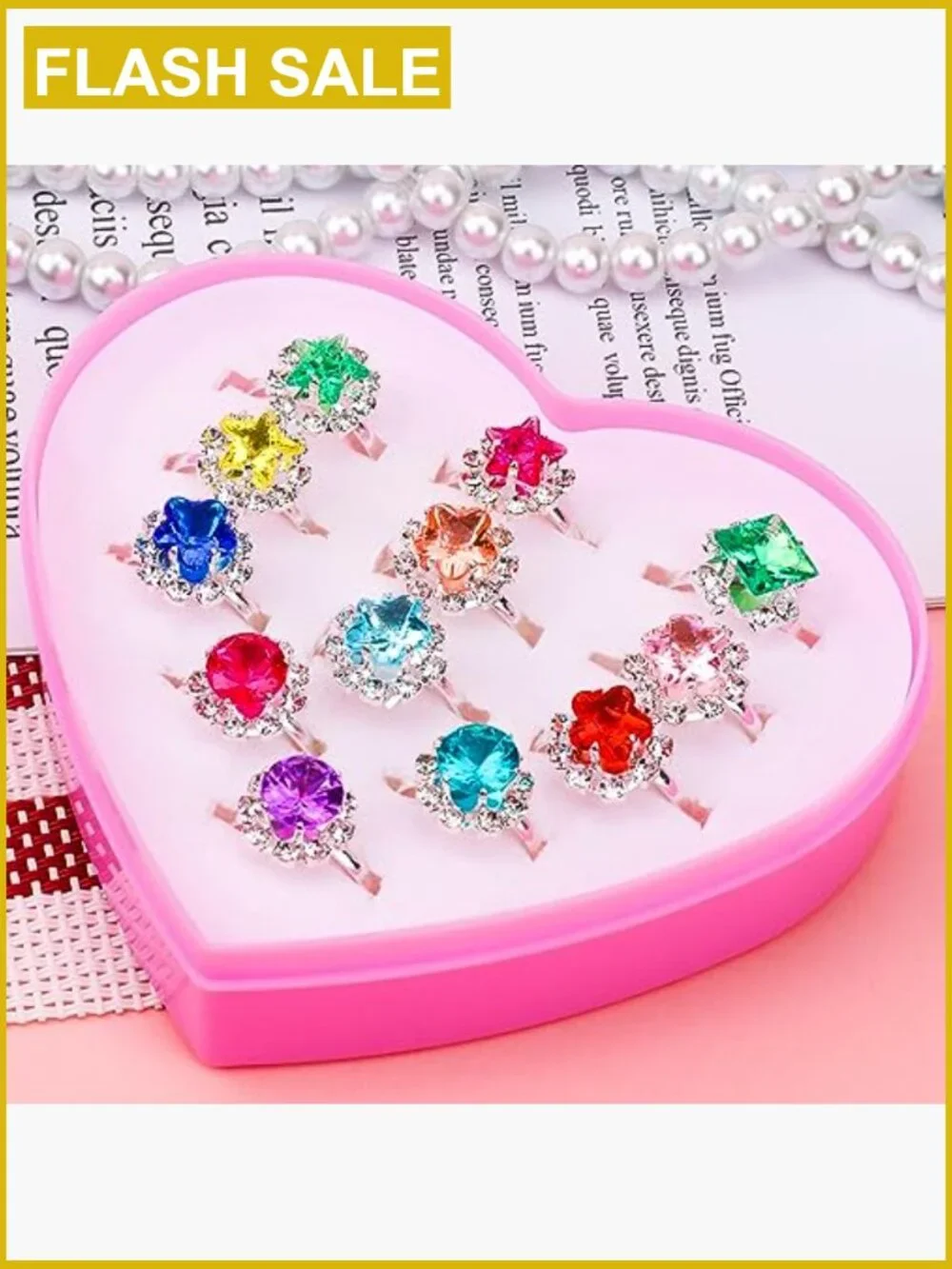 12 Adjustable Dress Up Rings for Girls